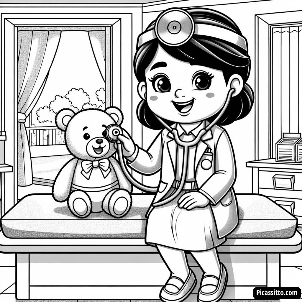 Cheerful Doctor Coloring Page