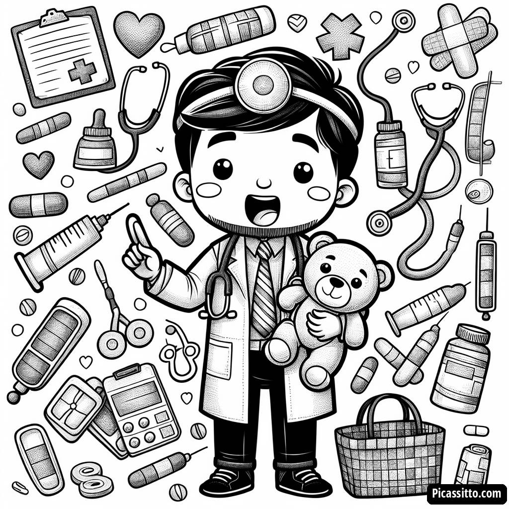 Раскраска Веселого Врача