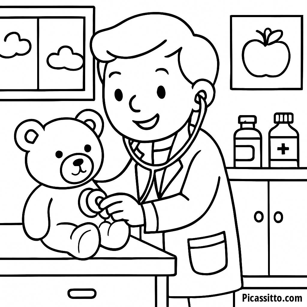 Fröhlicher Arzt Malvorlage