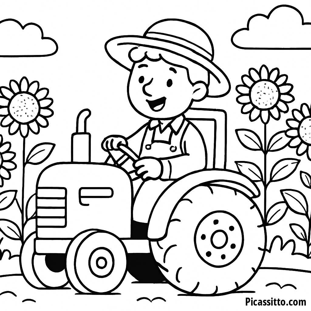 Página para Colorear del Alegre Agricultor
