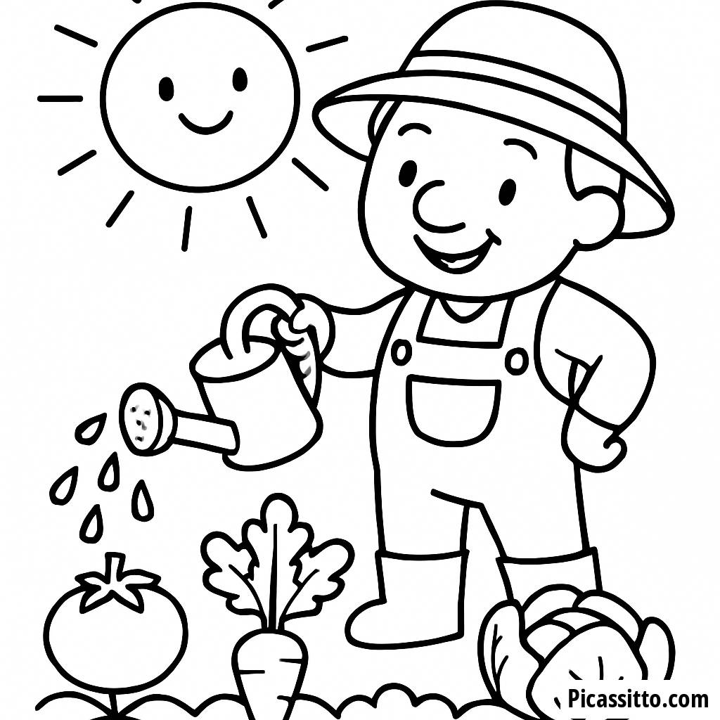 Page à Colorier du Fermier Joyeux