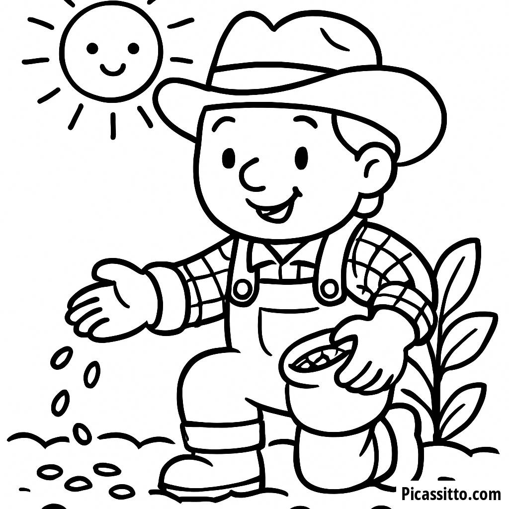 Page à Colorier du Fermier Joyeux