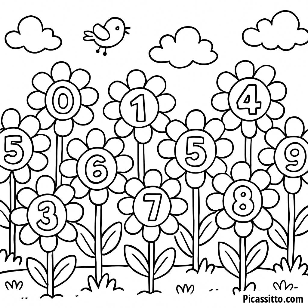 Pagina da Colorare di Giardino Allegro