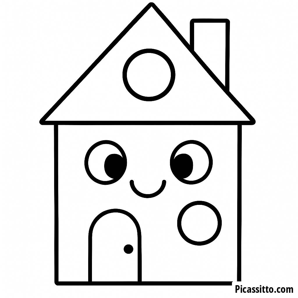 Fröhliches Haus Ausmalbild