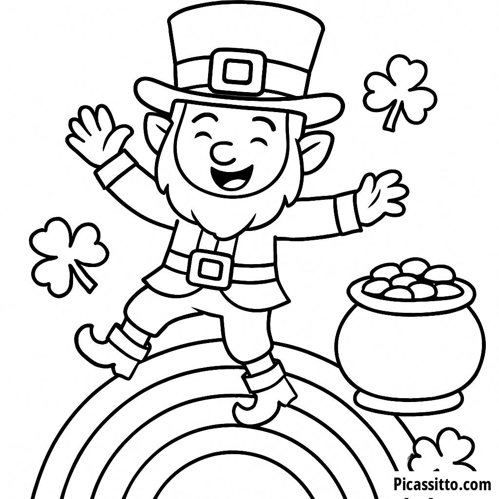 Fröhliche Leprechaun Ausmalbild