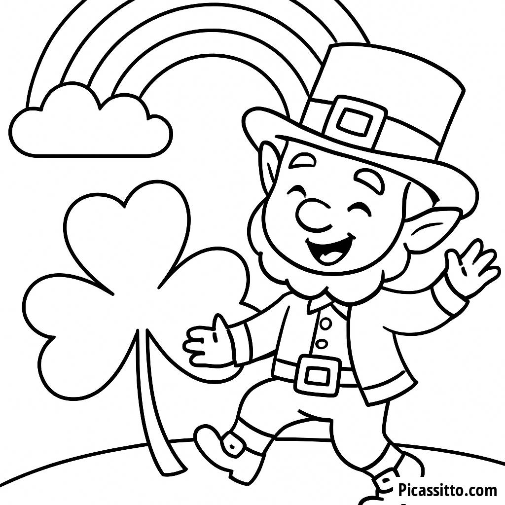 Fröhliche Leprechaun Malvorlage