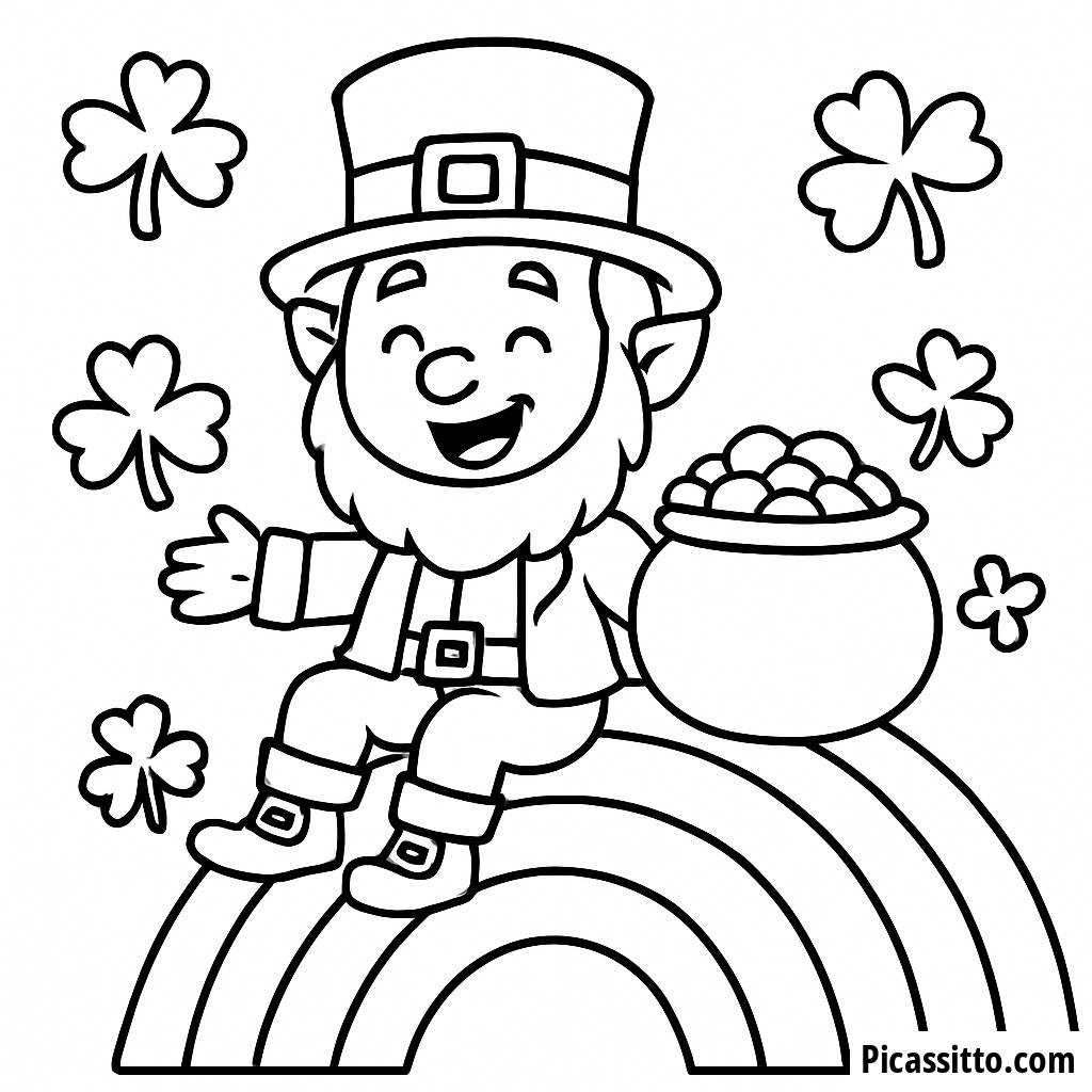 Fröhliche Leprechaun Malvorlage