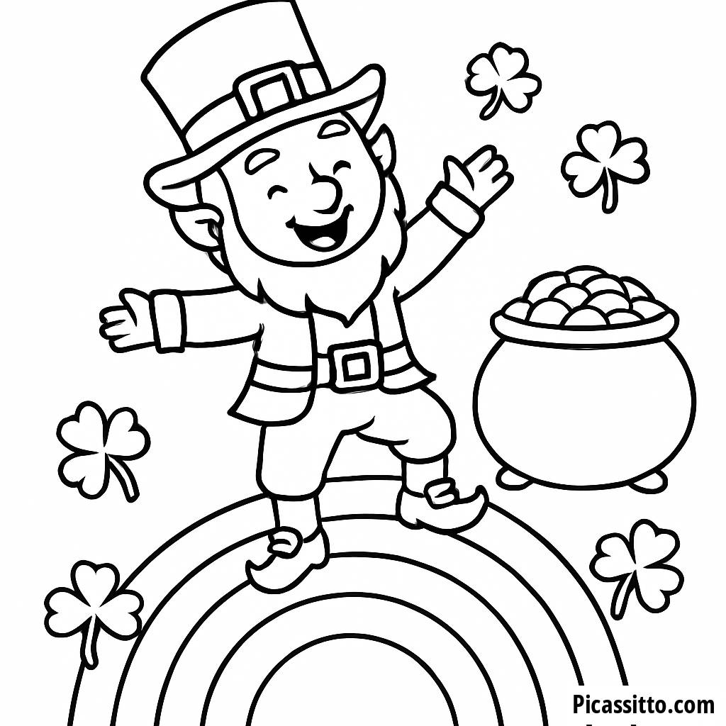 Fröhliche Leprechaun Ausmalbild