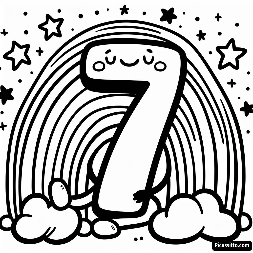 Веселая Раскраска Номера 7