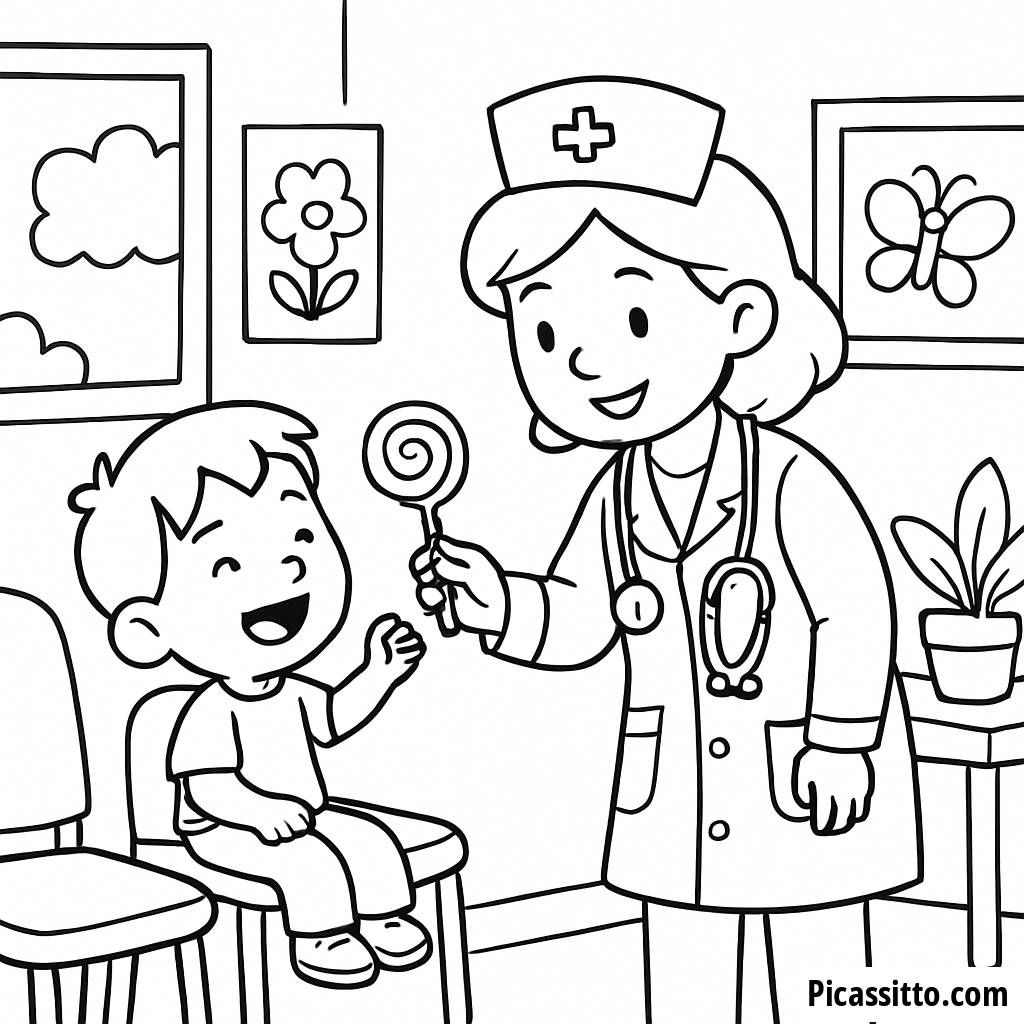 Fröhliche Krankenschwester Malvorlage