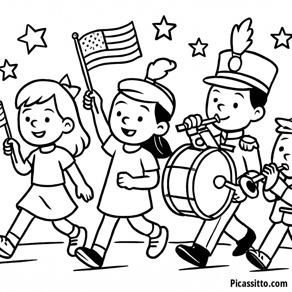 Раскраска Веселого Парада