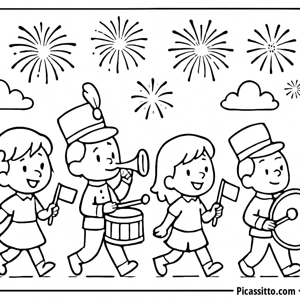 Page à Colorier de Parade Joyeuse