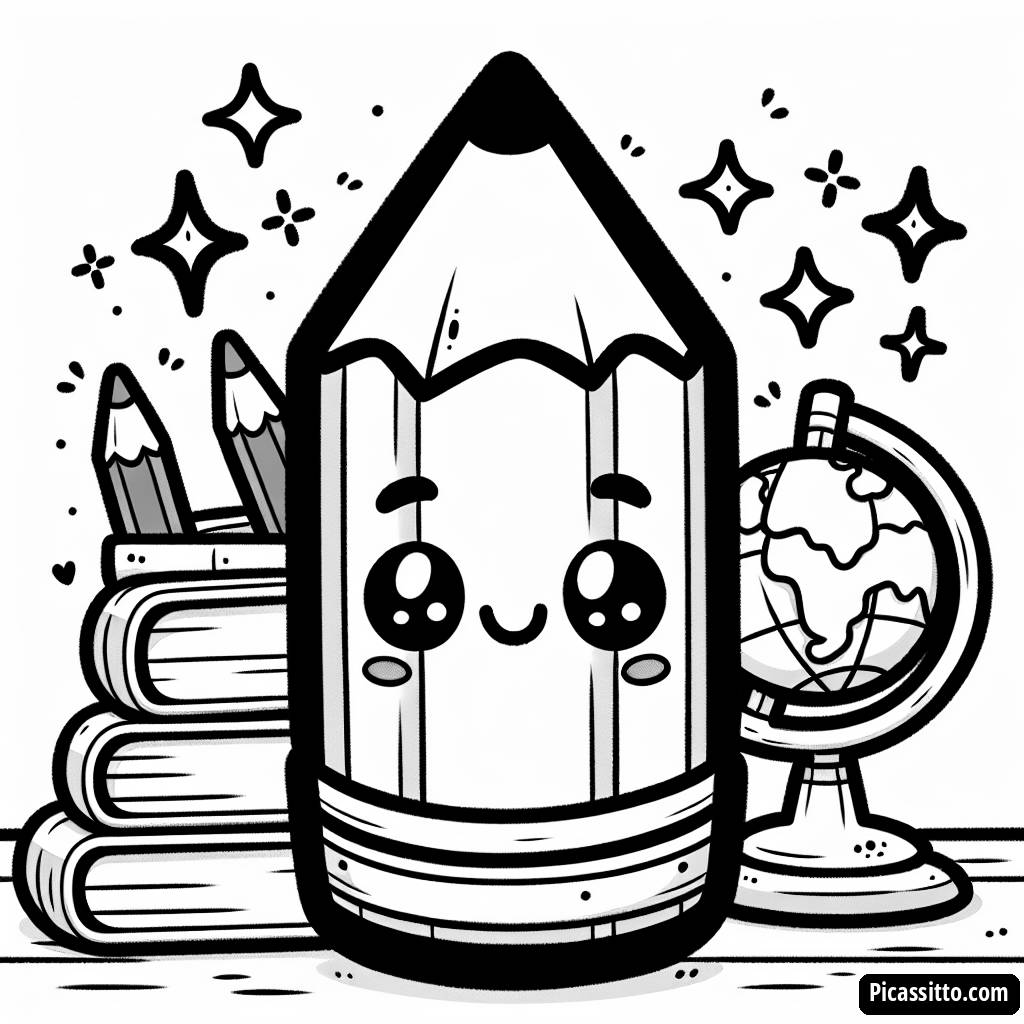 Раскраска Дружелюбного Карандаша