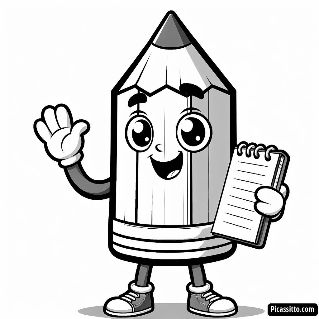 Lächelnder Bleistift Malvorlage