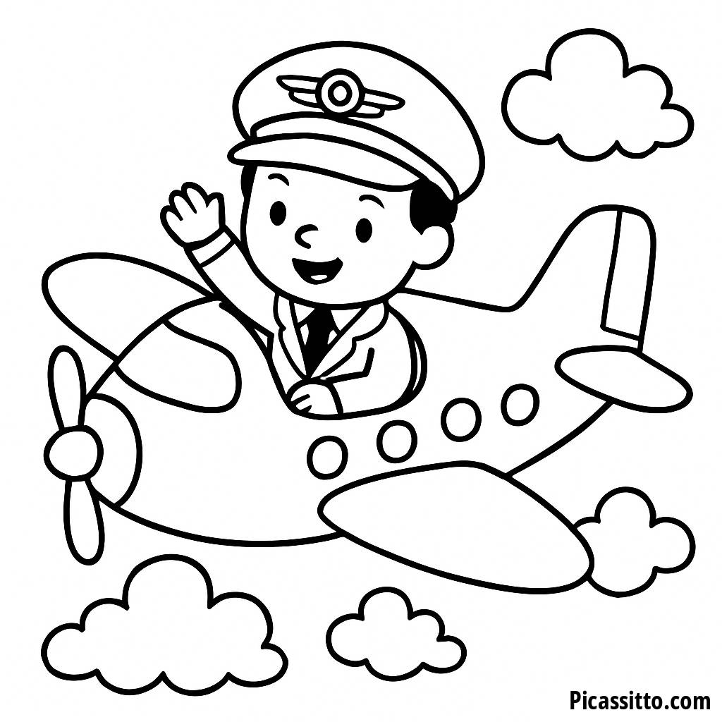 Fröhliche Pilot Malvorlage