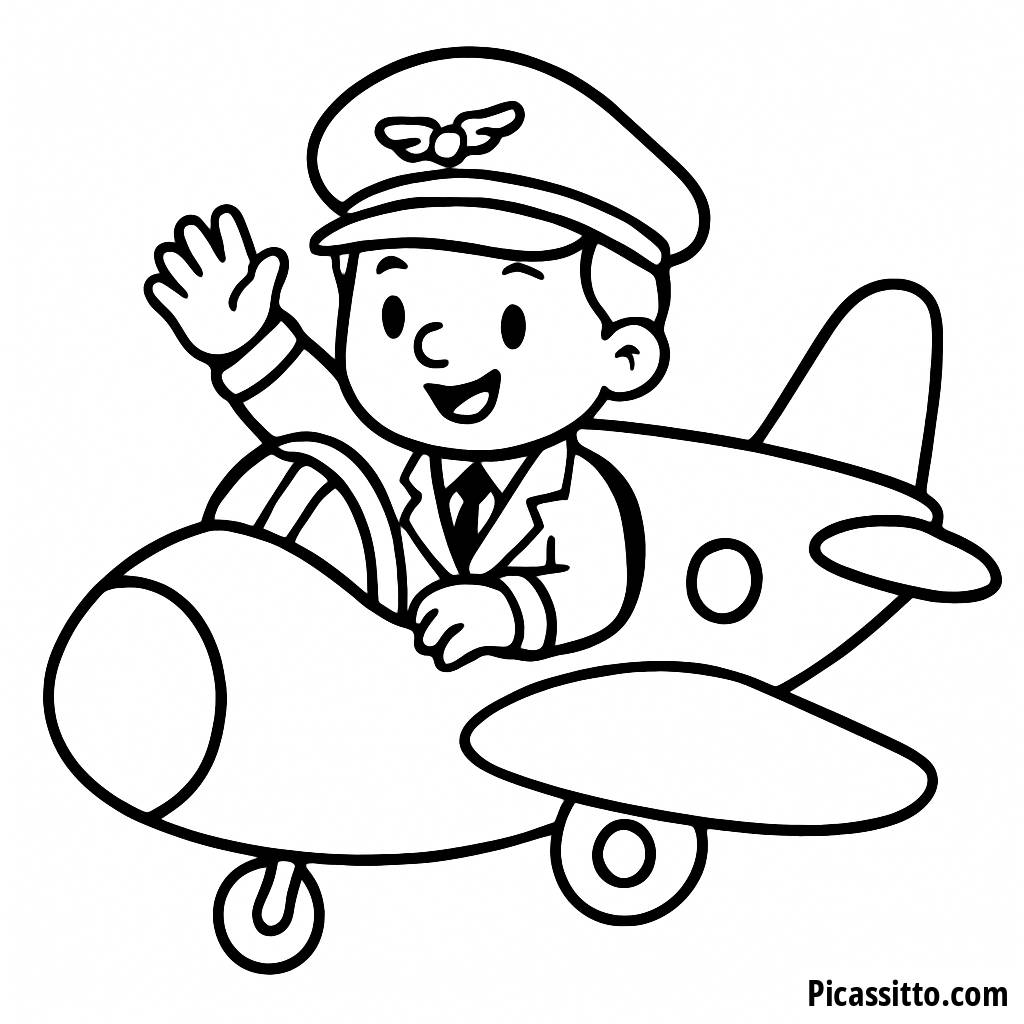 Fröhliche Pilot Malvorlage