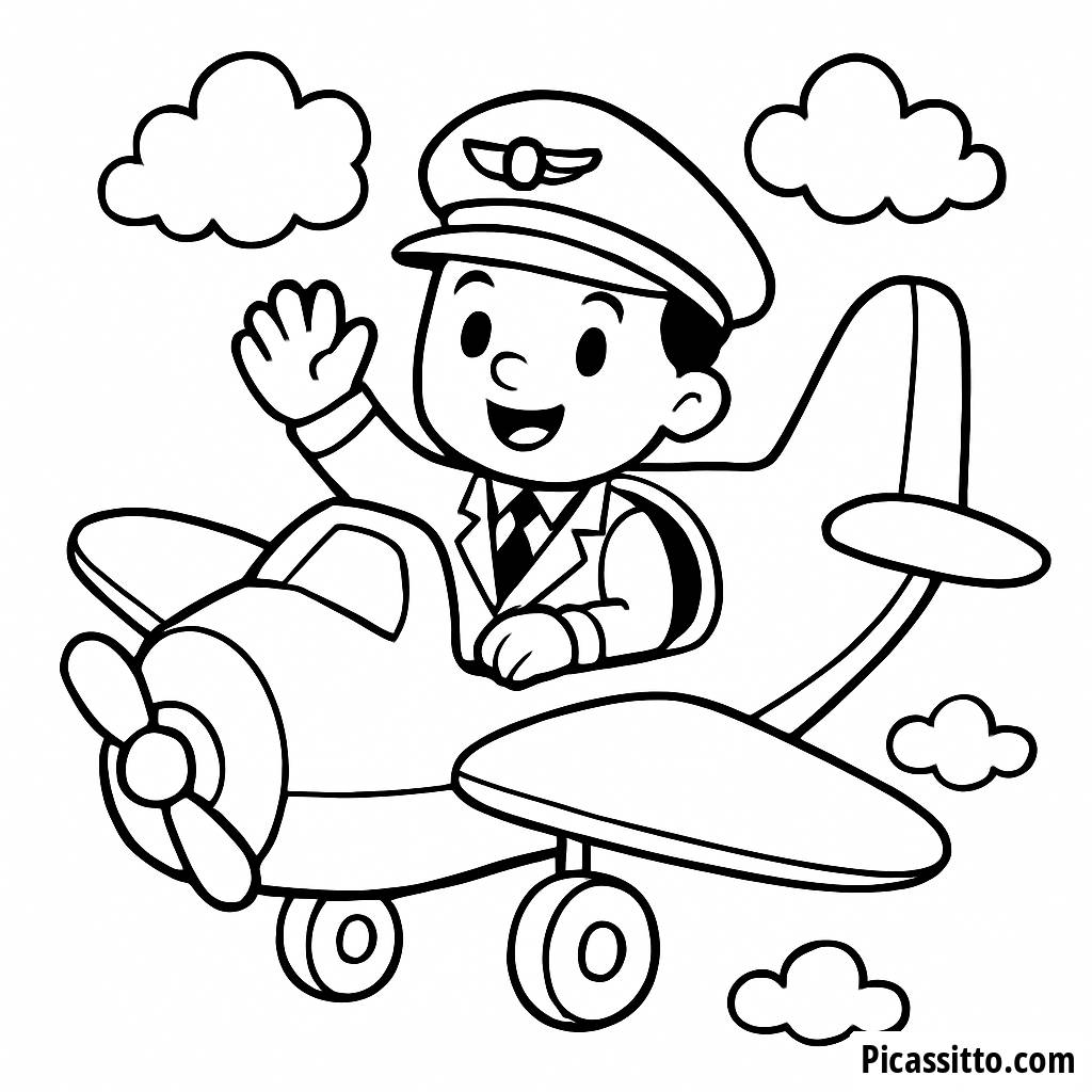 Page à Colorier du Pilote Joyeux