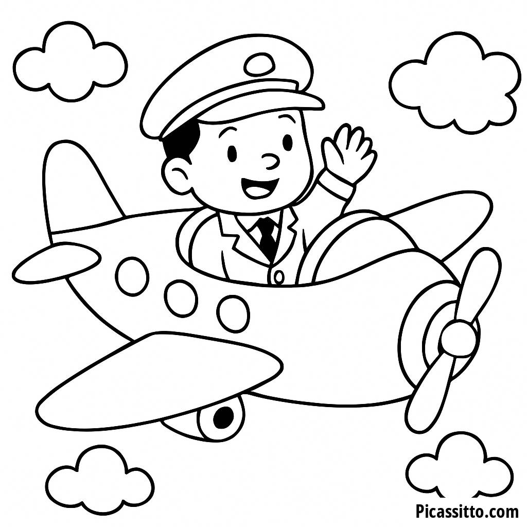 Раскраска Веселого Пилота