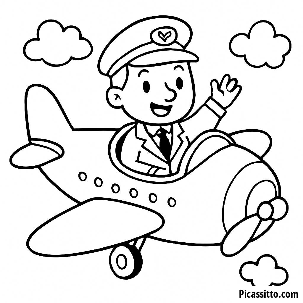 Page à Colorier du Pilote Joyeux