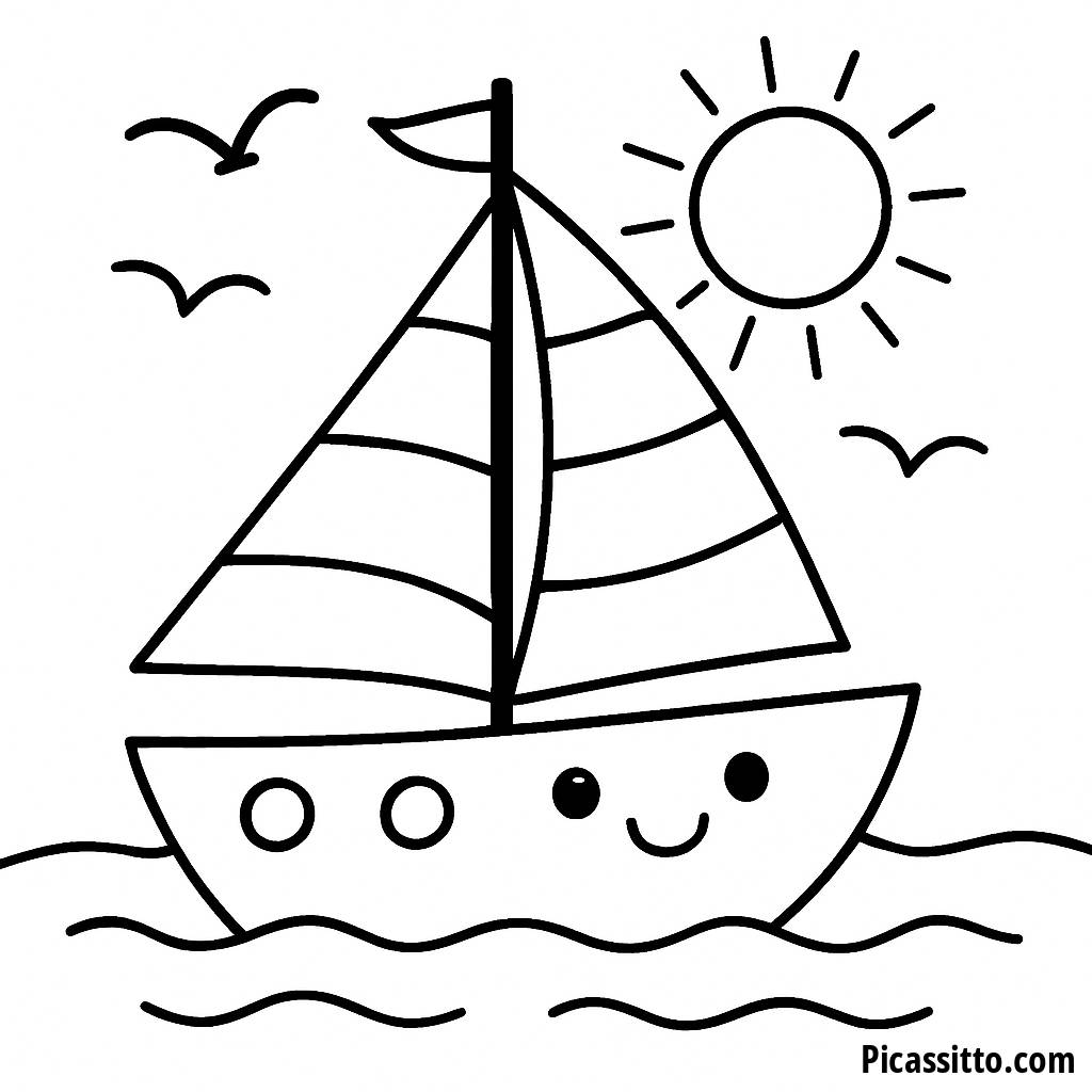 Pagina da Colorare del Veliero Allegro