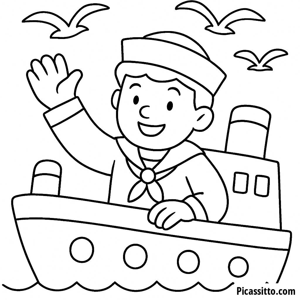 Раскраска Веселого Моряка