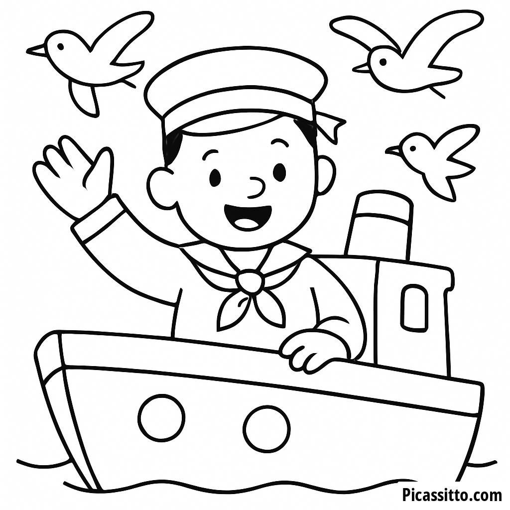 Page à Colorier du Marin Plaisant