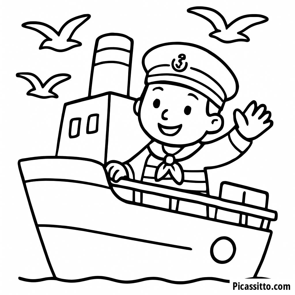 Page à Colorier Marin Joyeux