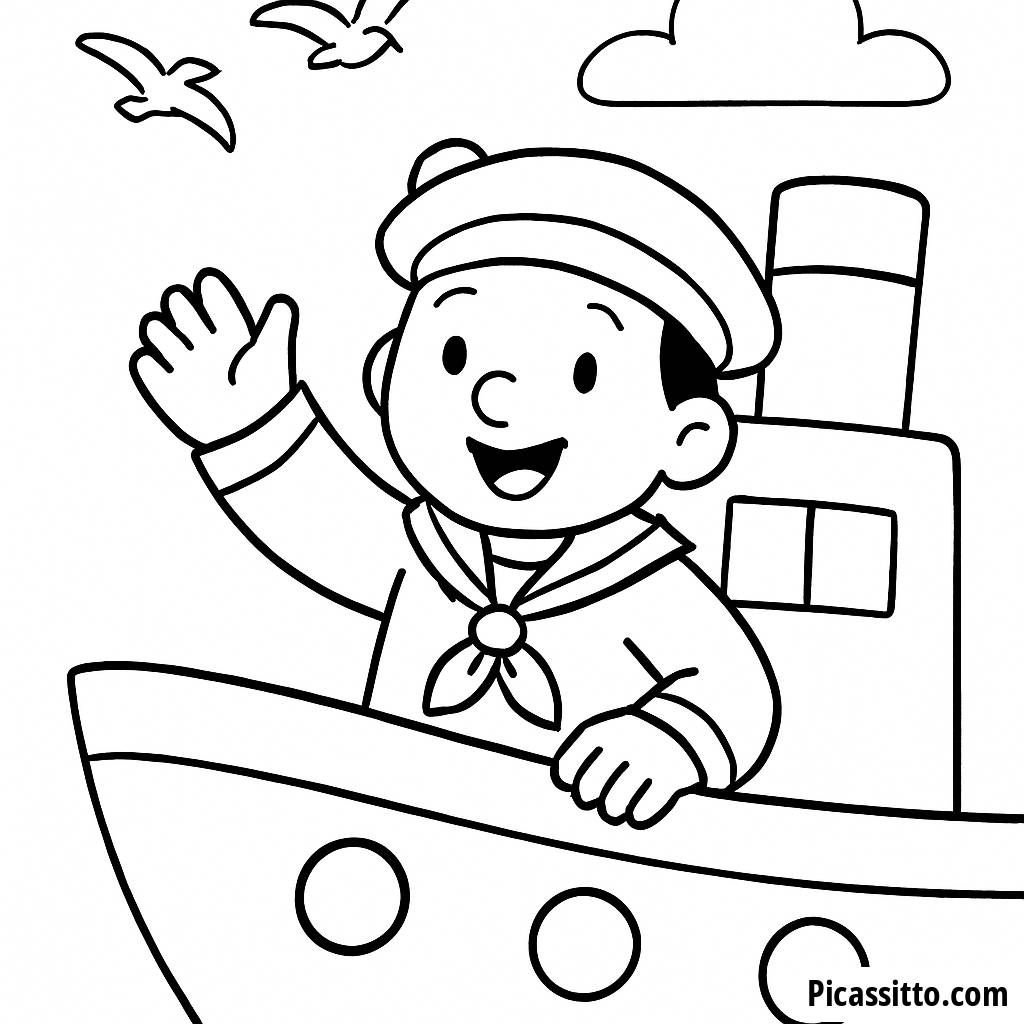 Раскраска Веселого Моряка