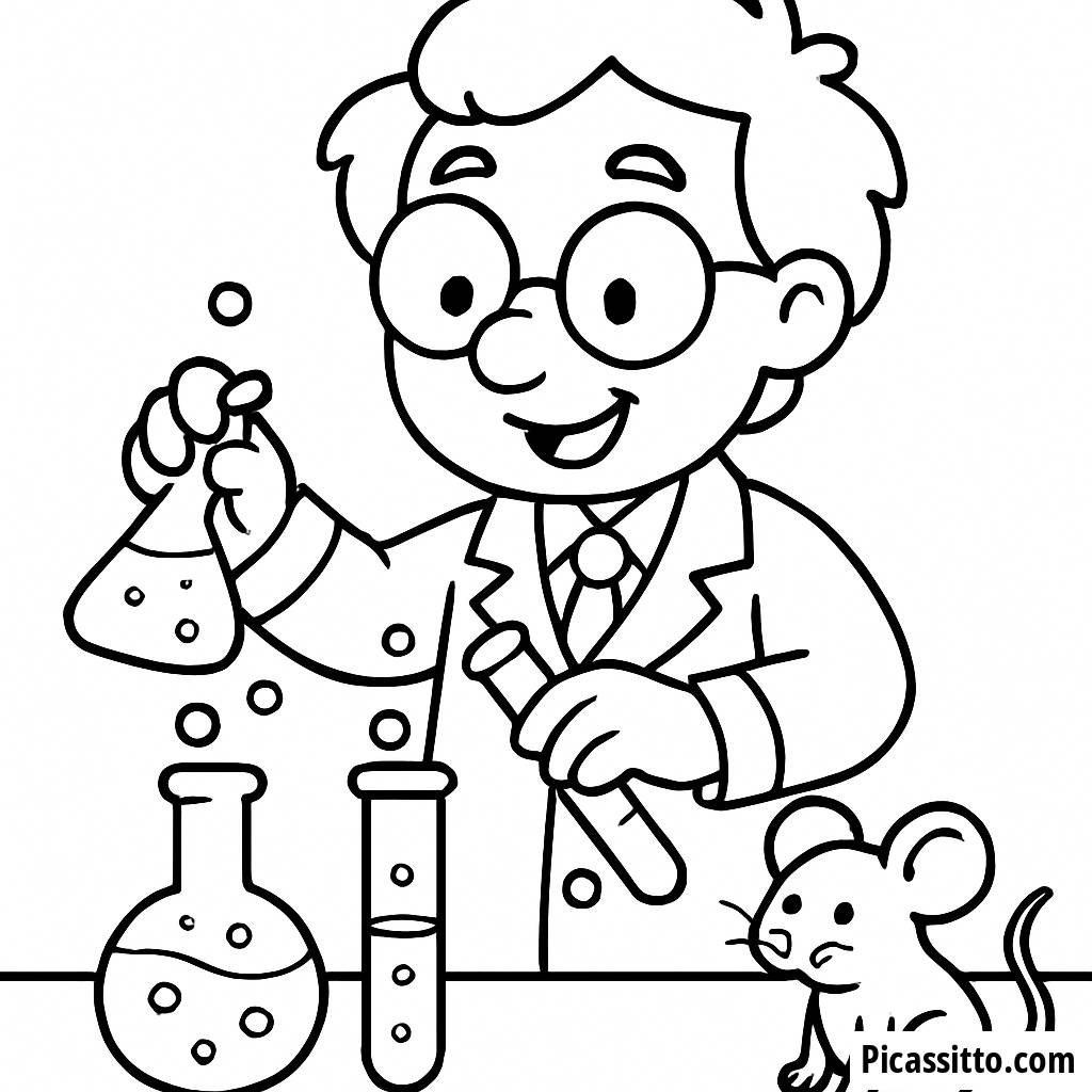 Раскраска Веселого Ученого