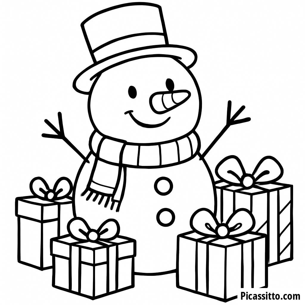Fröhlicher Schneemann Malvorlage