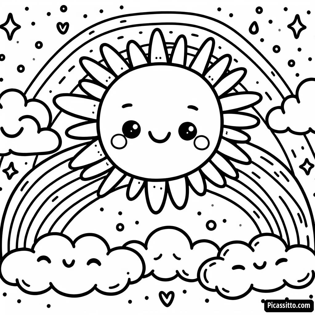 Fröhliche Sonne Ausmalbild