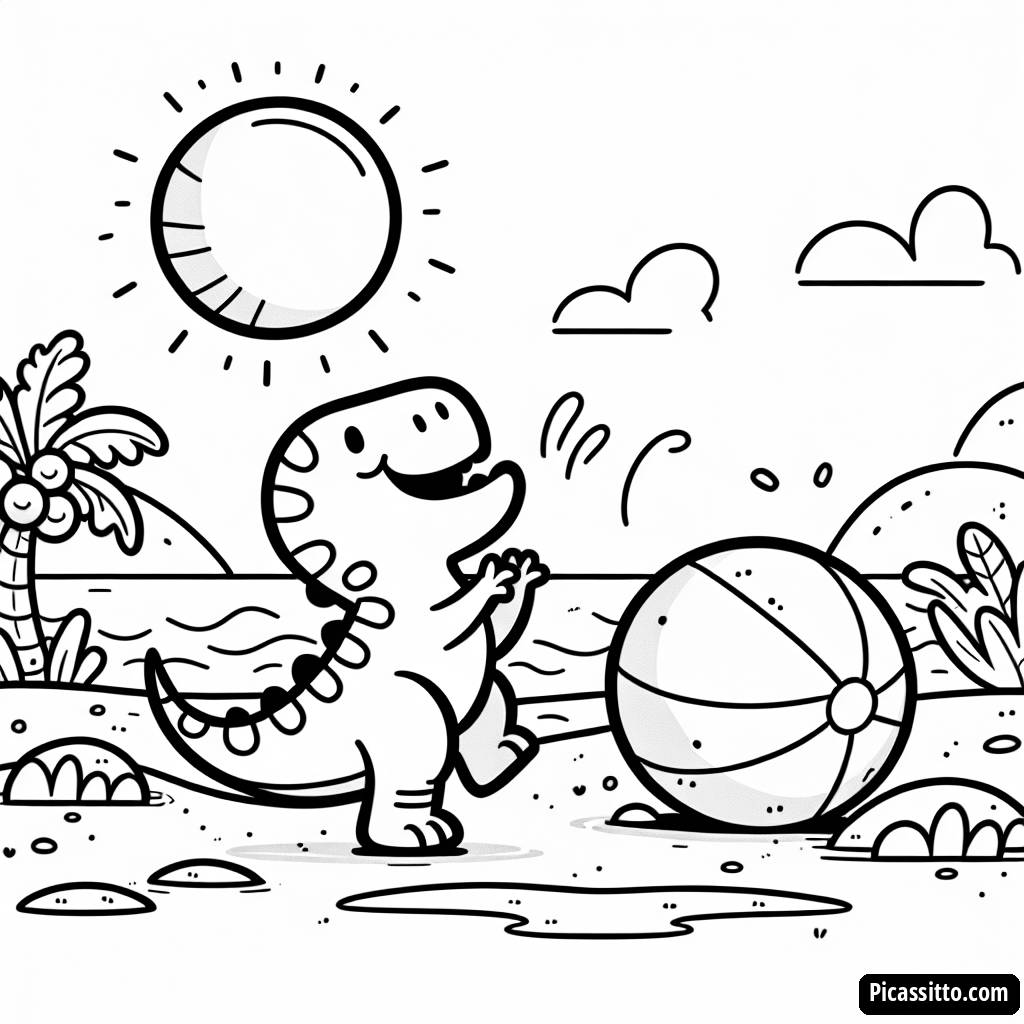 Раскраска Радостного Ти-Рекса