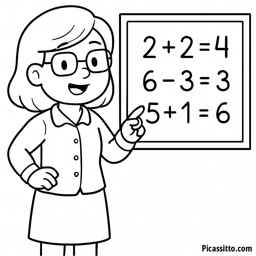 Página de Colorir da Professora Alegre