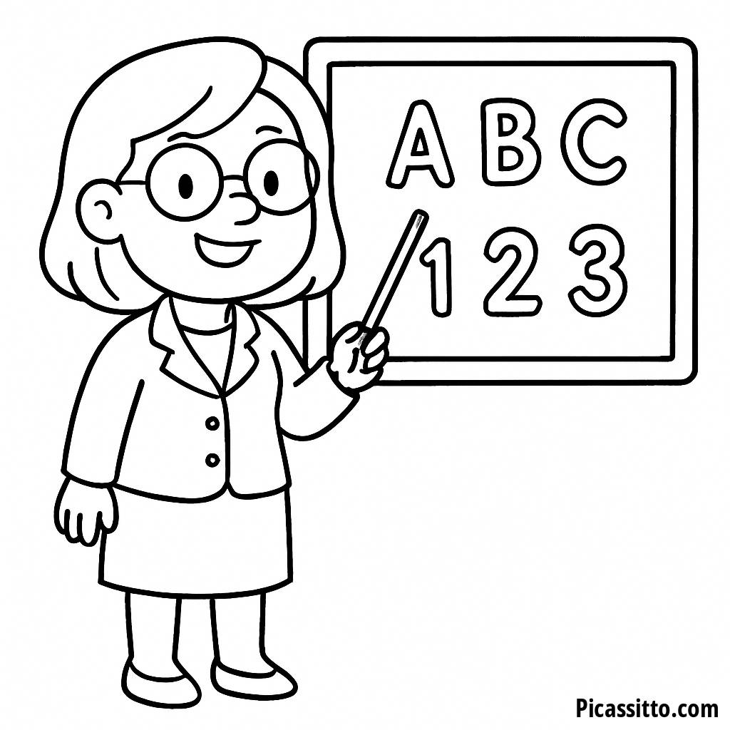 Page à Colorier de l'Enseignant Joyeux