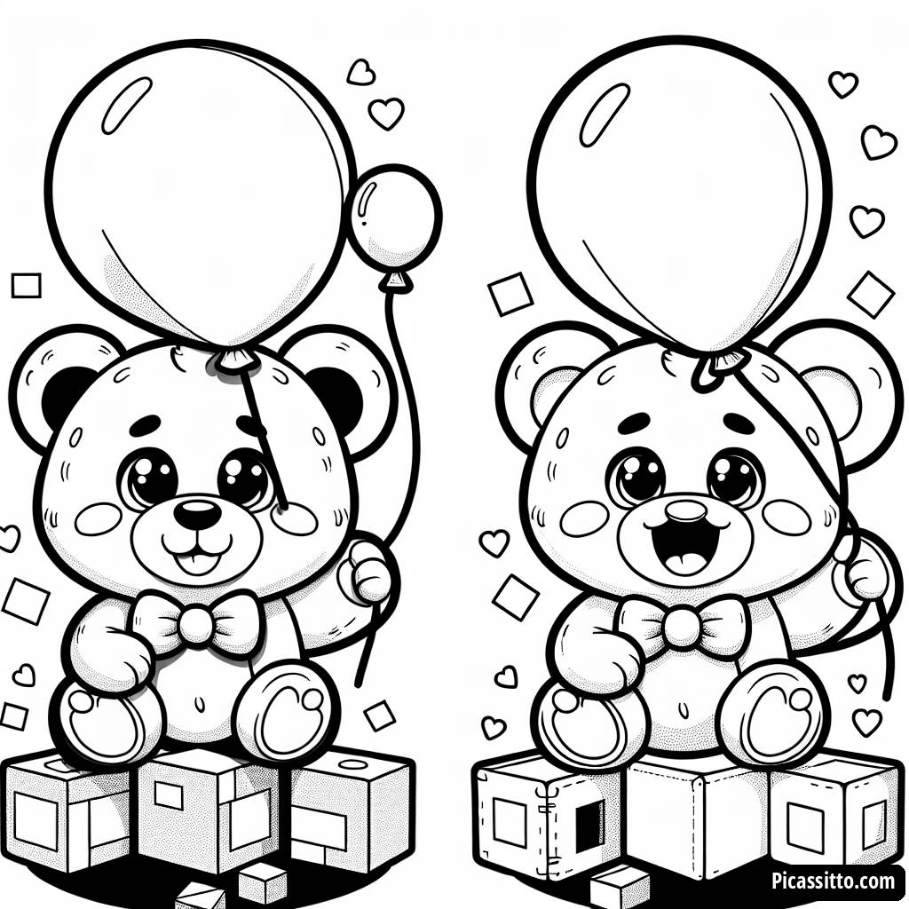 Página para Colorear de un Osito Alegre