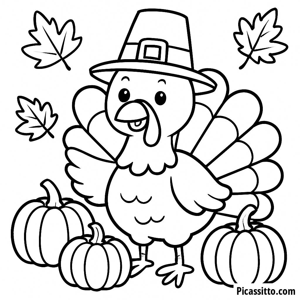 Раскраска: Веселая Индейка