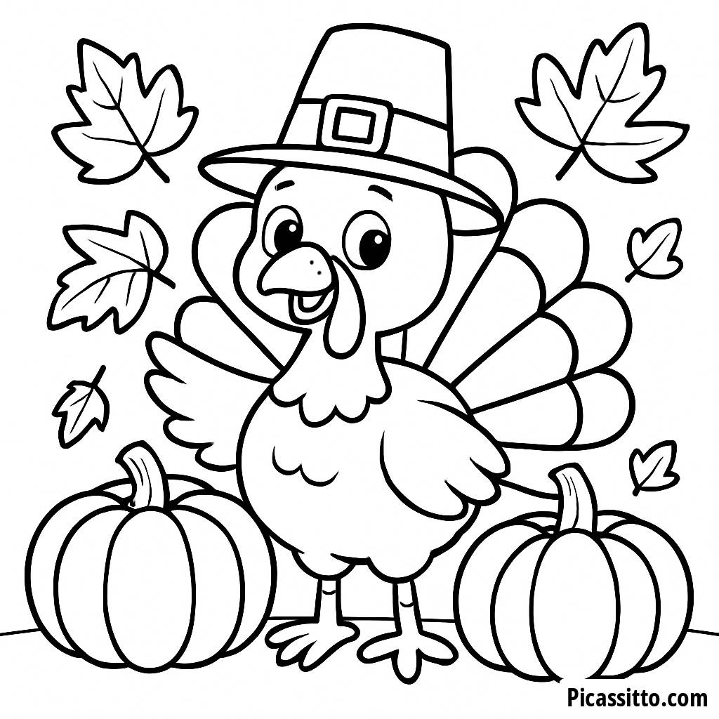 Fröhliche Truthahn Malvorlage