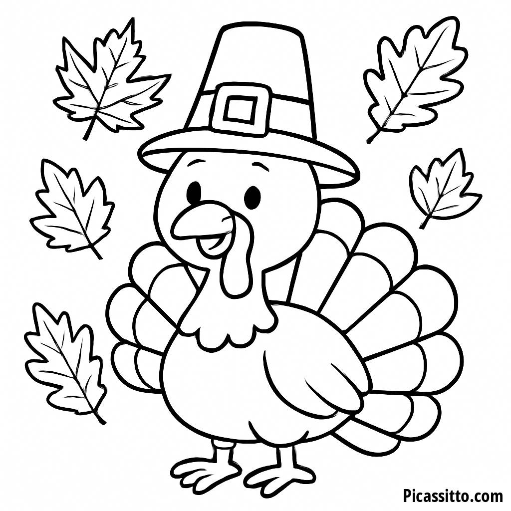 Page à Colorier de Dinde Joyeuse