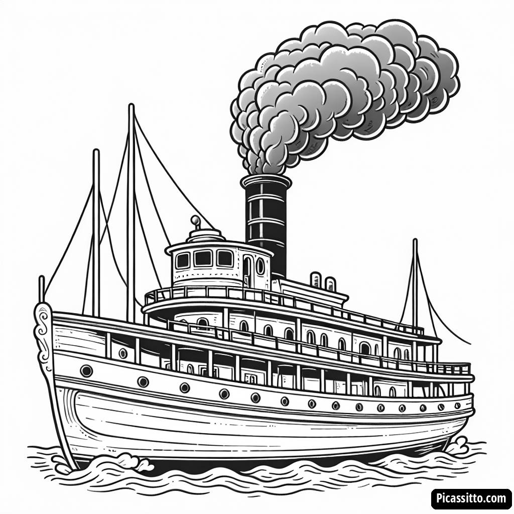 Раскраска Классического Парохода