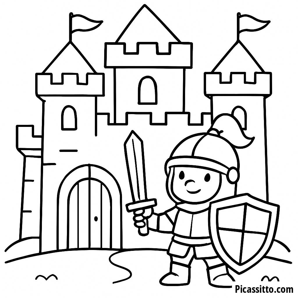 Pagina da Colorare: Castello Colorato