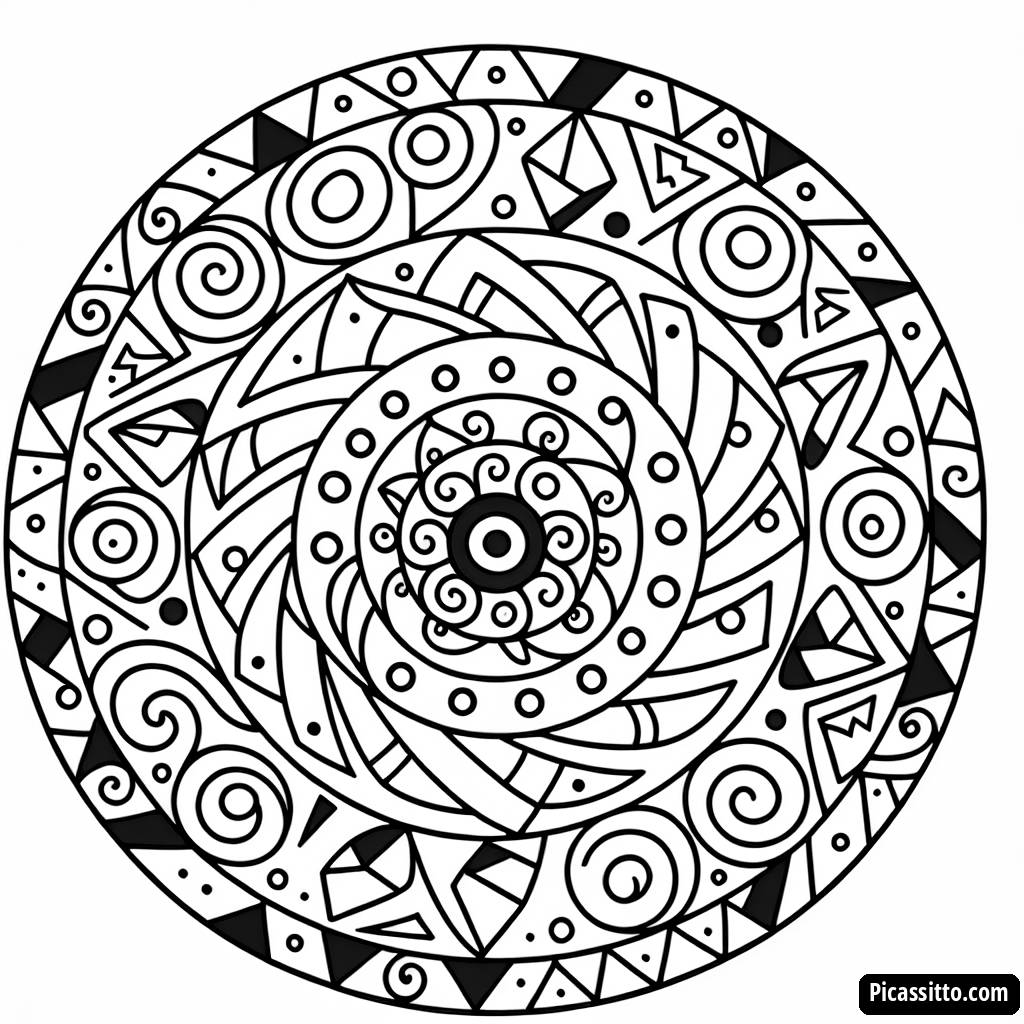 Färbe Deine Welt mit einer Mandala-Ausmalseite aus Dreiecken