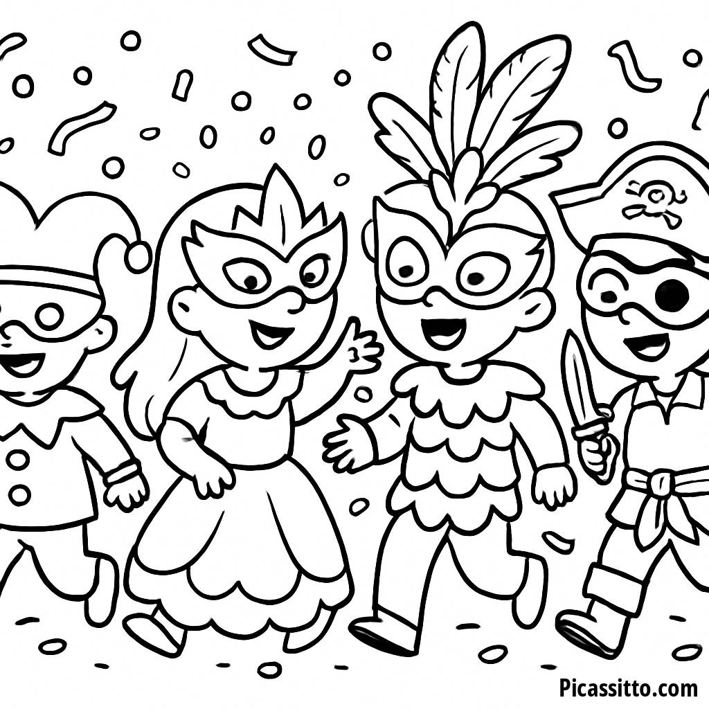 Page à Colorier : Joyeuse Parade de Carnaval !