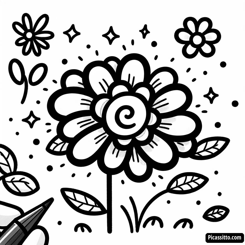 Coloring Page of a Beautiful Flower Mandala
