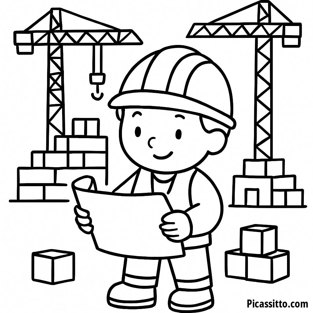 Malvorlage Bauarbeiter