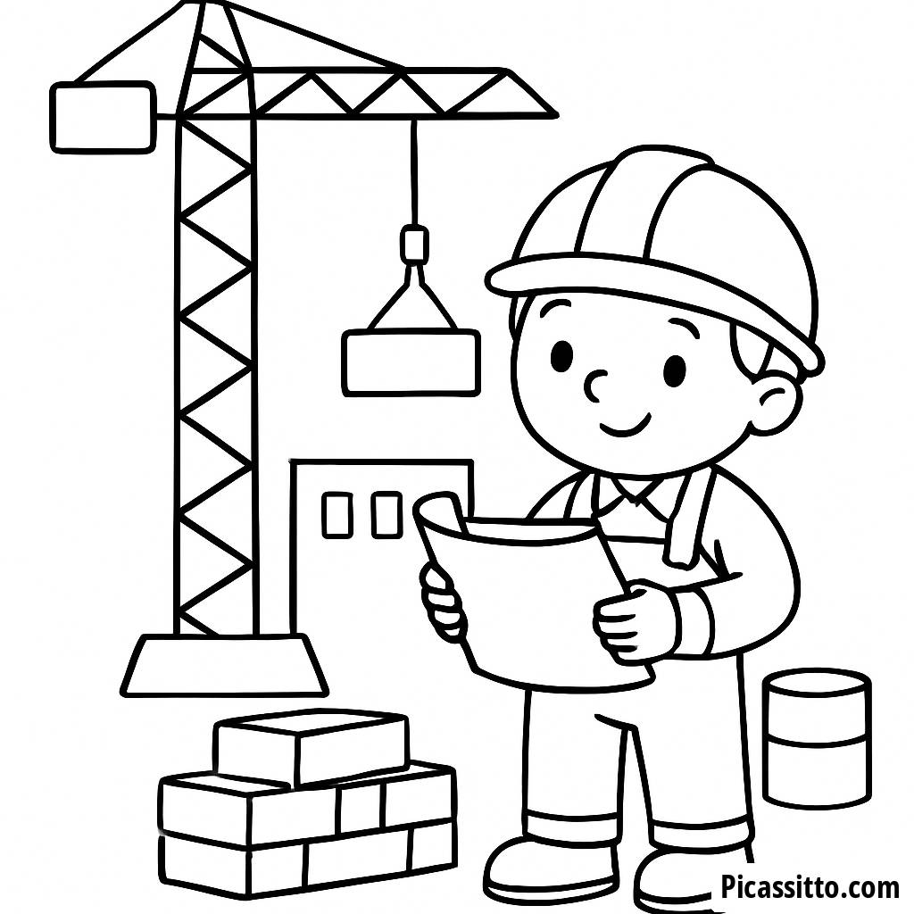 Construction Worker Coloring Page Fun!