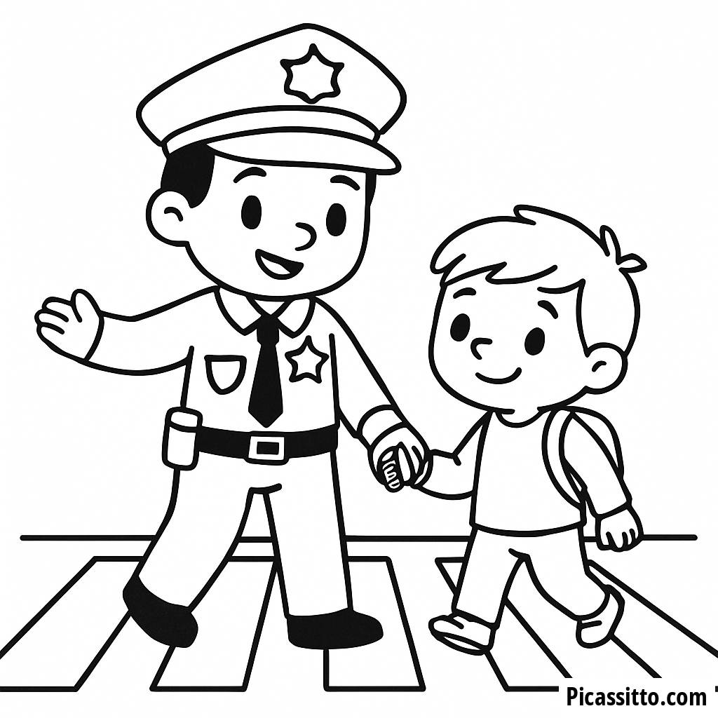 Mutiger Polizeibeamter Malvorlage