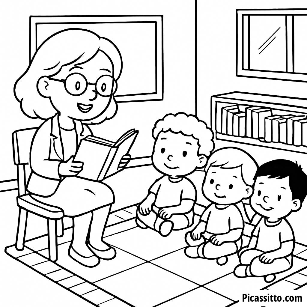 Cozy Classroom Coloring Page