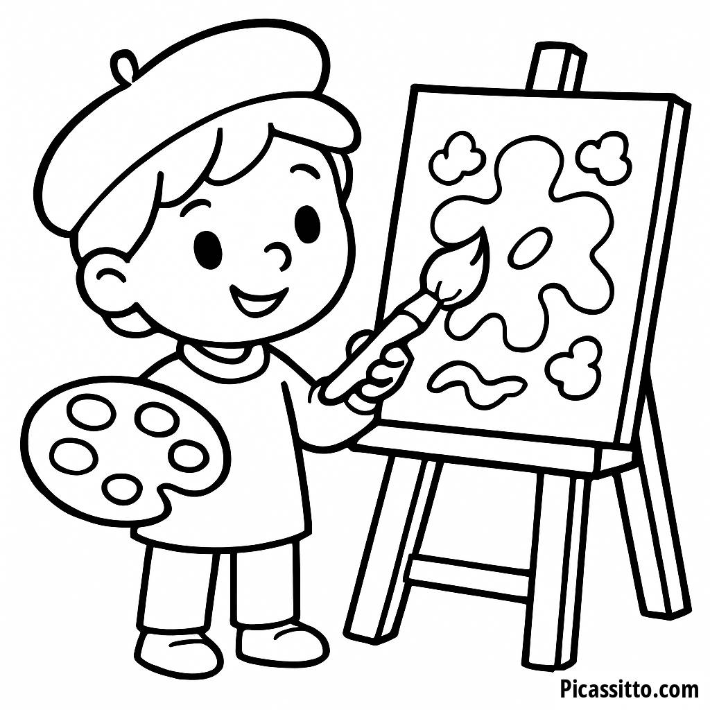 Página para Colorear: Niño Creativo