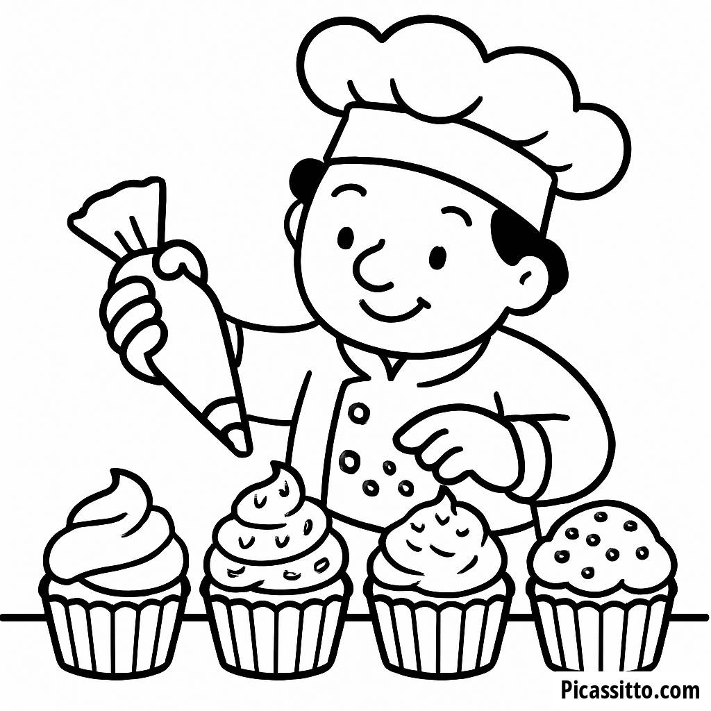 Ausmalbild von Cupcake-Dekoration