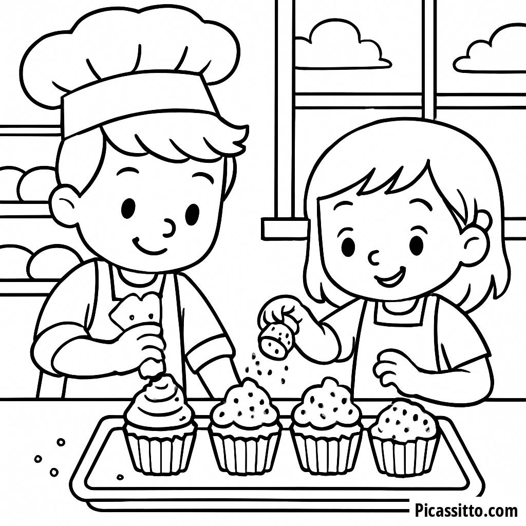 Malvorlage Cupcake-Dekoration